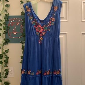 Johnny Was Blue Embroidered Dress!